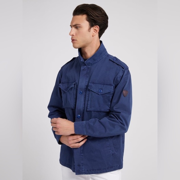 New GUESS Washed Twill Cargo Jacket SZ L - Picture 1 of 12